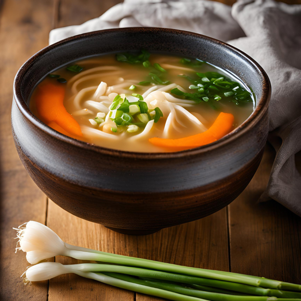Zuppa light di miso, cipollotti e carote