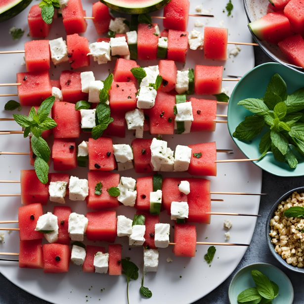 Spiedini di anguria e feta
