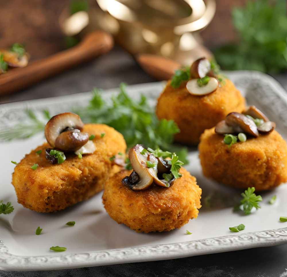 Crocchette alla zucca con funghi trifolati
